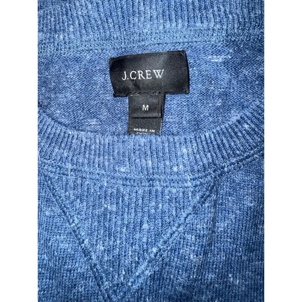 J Crew Lightweight Heathered Blue Cotton Crewneck Sweater M